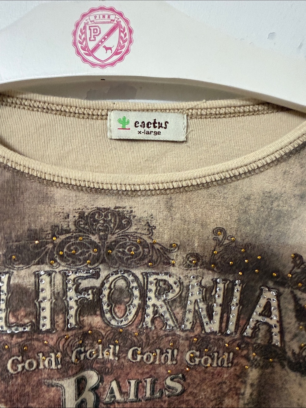 Cactus Brown and Tan California Graphic Long Sleeve Shirt Y2K - Picture 2 of 4